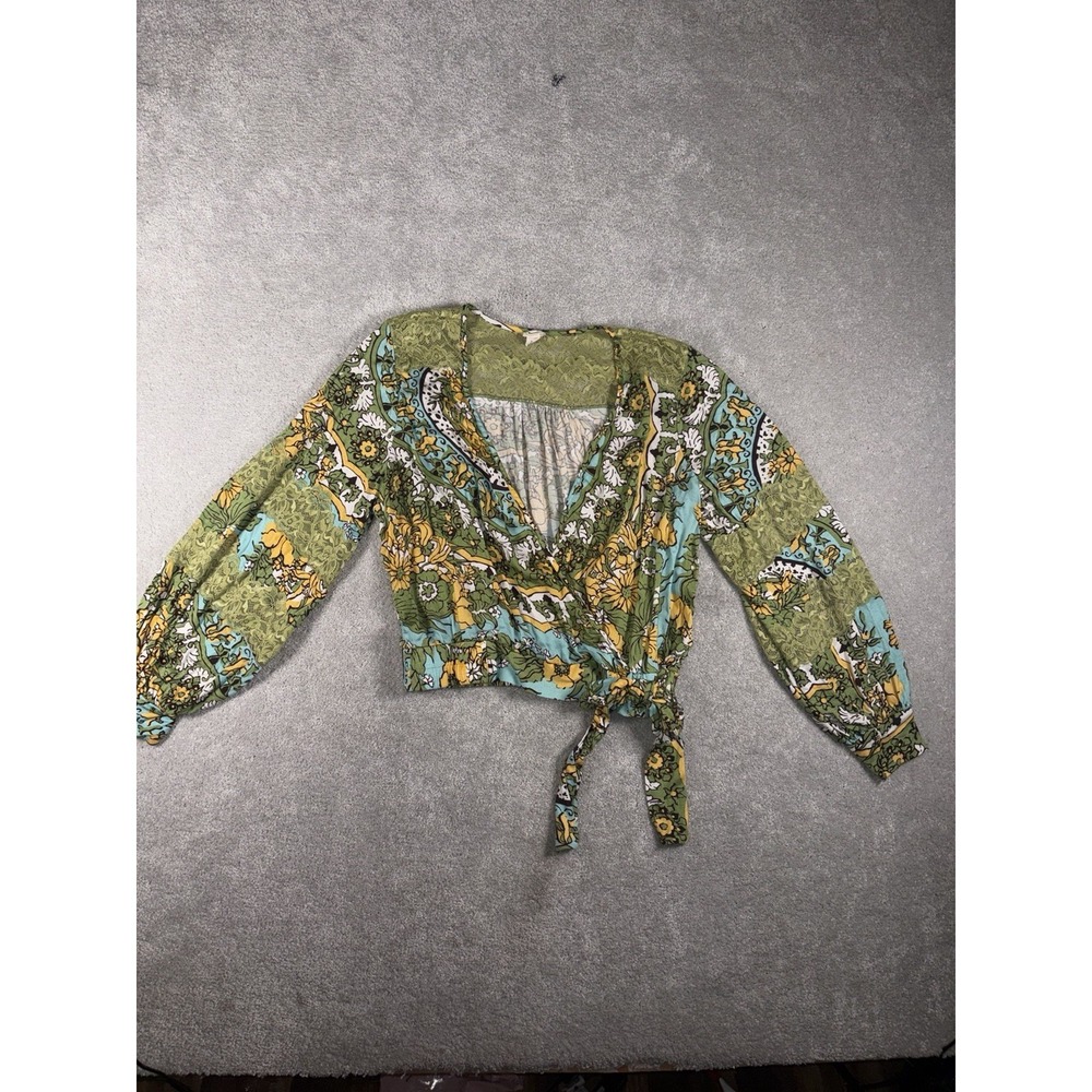 Tiny by Anthropologie long-sleeve printed wrap top